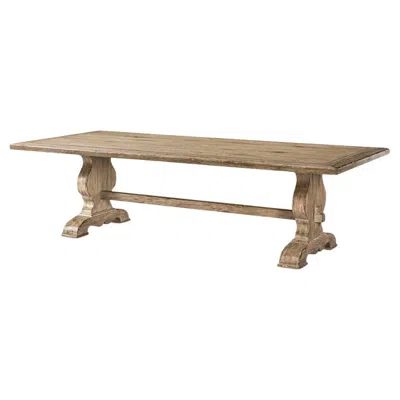 Pre-owned Jonathan Charles Rustic European Trestle Dining Table In Brown