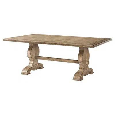 Pre-owned Jonathan Charles Rustic Farmhouse Trestle Dining Table In Brown