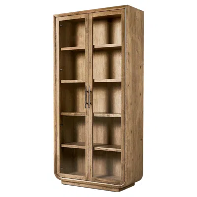 Pre-owned Jonathan Charles Rustic Glass Door Display Cabinet In Brown