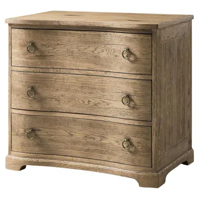 Pre-owned Jonathan Charles Rustic Modern Three-drawer Bedside Chest In Brown