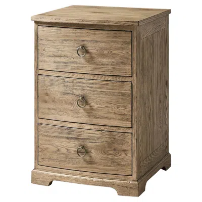 Pre-owned Jonathan Charles Rustic Modern Three-drawer Nightstand In Brown
