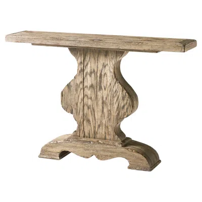 Pre-owned Jonathan Charles Rustic Pedestal Console Table In Brown