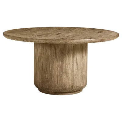 Pre-owned Jonathan Charles Rustic Round Pedestal Dining Table In Brown