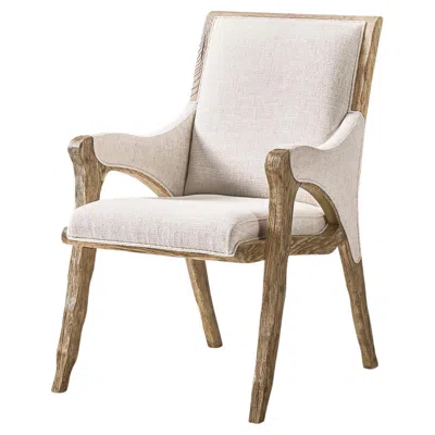 Pre-owned Jonathan Charles Rustic Western Upholstered Armchair In Brown