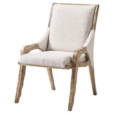 Pre-owned Jonathan Charles Rustic Western Upholstered Side Chair In Brown