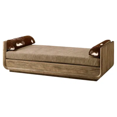 Pre-owned Jonathan Charles Sculptural Organic Modern Wood Daybed With Bolsters In Brown