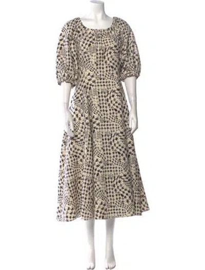 Pre-owned Jonathan Cohen Animal Print Midi Length Dress In Neutral