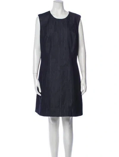 Pre-owned Jonathan Cohen Crew Neck Knee-length Dress In Blue