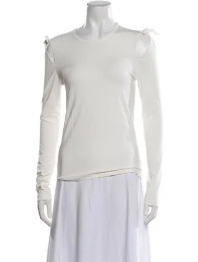 Pre-owned Jonathan Cohen Crew Neck Long Sleeve Top In White