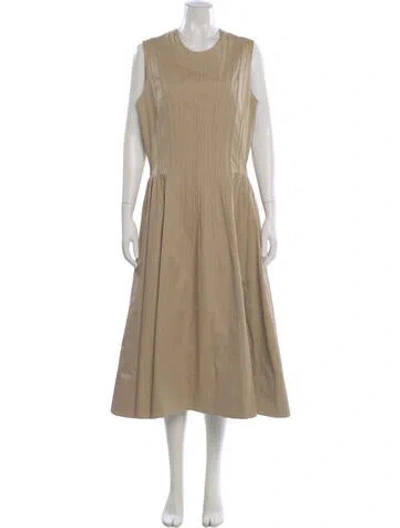 Pre-owned Jonathan Cohen Crew Neck Midi Length Dress In Neutral