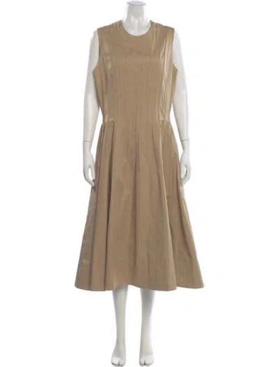 Pre-owned Jonathan Cohen Crew Neck Midi Length Dress In Neutral