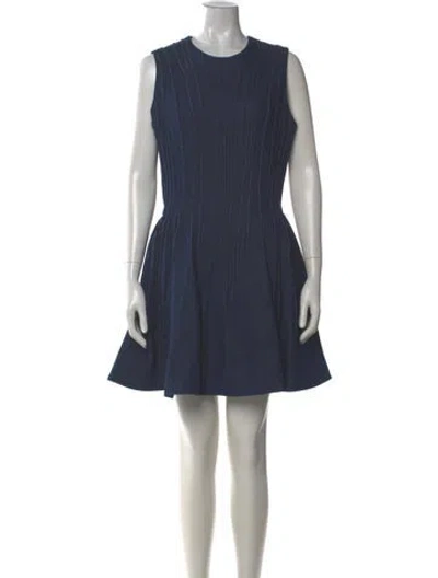 Pre-owned Jonathan Cohen Crew Neck Mini Dress In Blue
