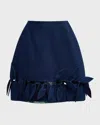 JONATHAN COHEN DENIM TIE MINI SKIRT