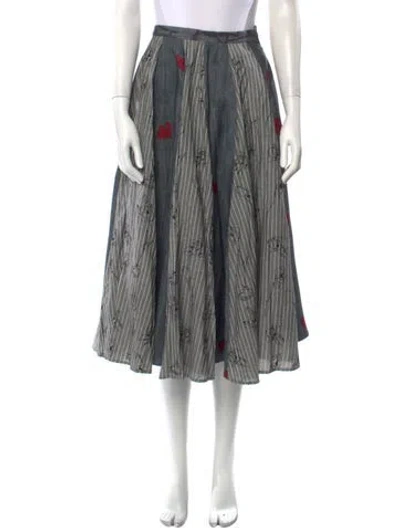 Pre-owned Jonathan Cohen Distressed Accents Midi Length Skirt In Gray