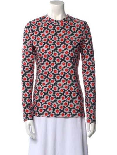Pre-owned Jonathan Cohen Floral Print Crew Neck Top W/ Tags In Black