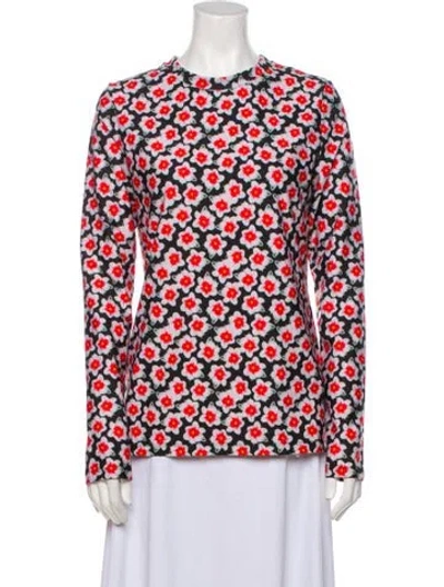 Pre-owned Jonathan Cohen Floral Print Crew Neck Top W/ Tags In Multi