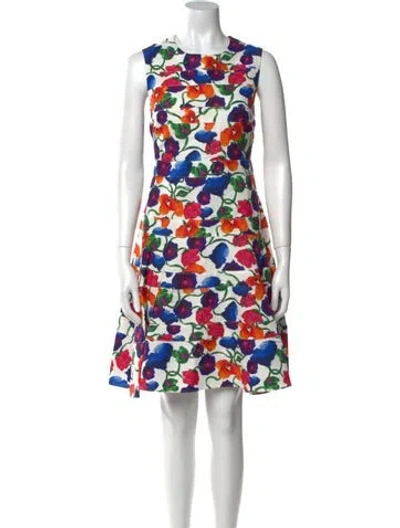 Pre-owned Jonathan Cohen Floral Print Knee-length Dress In Multi