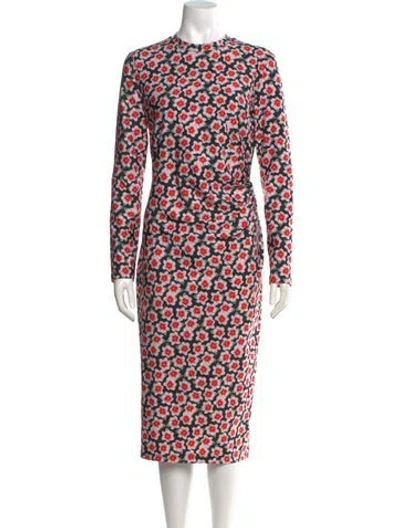 Pre-owned Jonathan Cohen Floral Print Knee-length Dress W/ Tags In Black