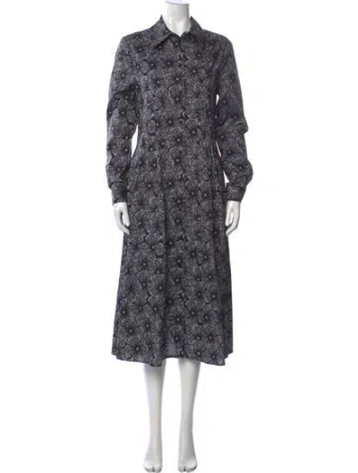 Pre-owned Jonathan Cohen Floral Print Long Dress In Gray