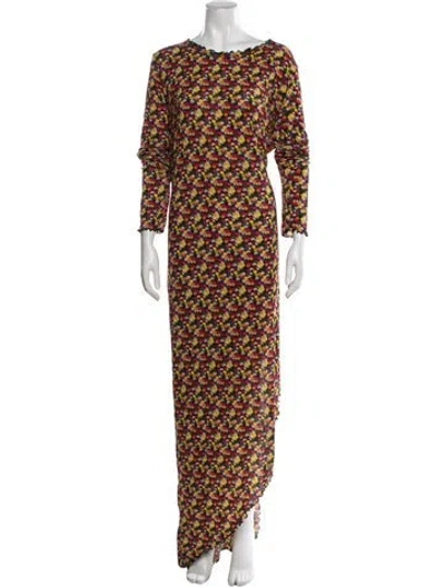 Pre-owned Jonathan Cohen Floral Print Long Dress In Multi