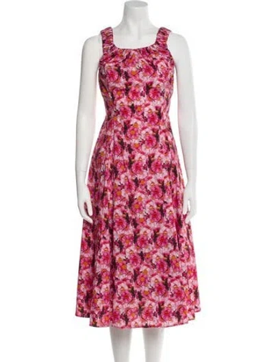 Pre-owned Jonathan Cohen Floral Print Long Dress In Pink