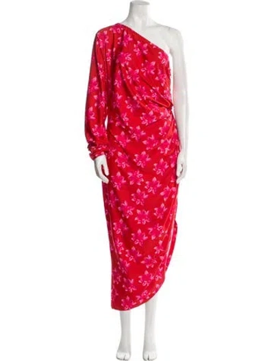 Pre-owned Jonathan Cohen Floral Print Long Dress W/ Tags In Red