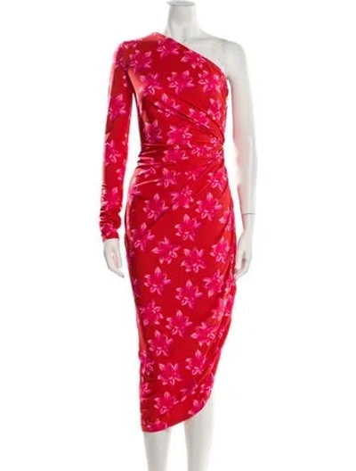 Pre-owned Jonathan Cohen Floral Print Long Dress W/ Tags In Red