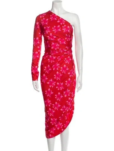 Pre-owned Jonathan Cohen Floral Print Long Dress W/ Tags In Red