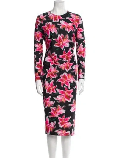 Pre-owned Jonathan Cohen Floral Print Midi Length Dress In Multi