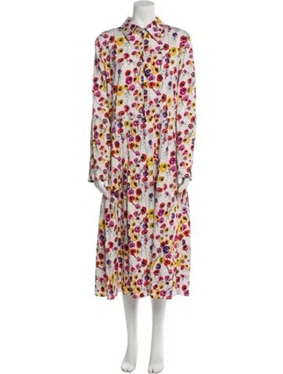 Pre-owned Jonathan Cohen Floral Print Midi Length Dress In Multi
