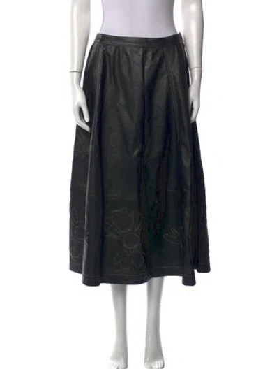 Pre-owned Jonathan Cohen Floral Print Midi Length Skirt In Black