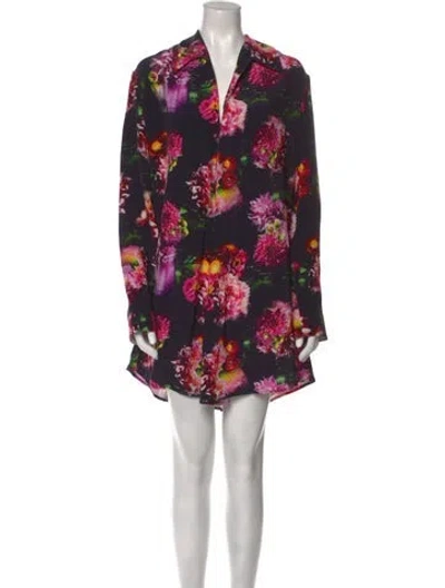 Pre-owned Jonathan Cohen Floral Print Mini Dress In Multi