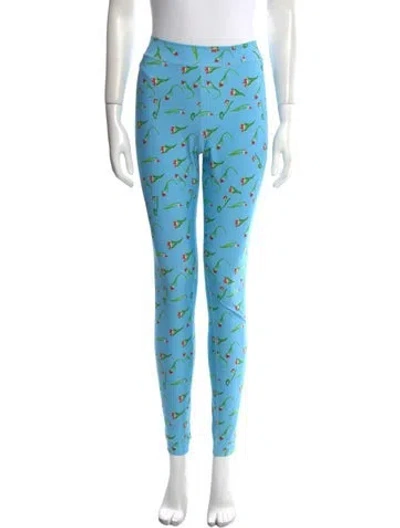 Pre-owned Jonathan Cohen Floral Print Skinny Leg Pants In Blue