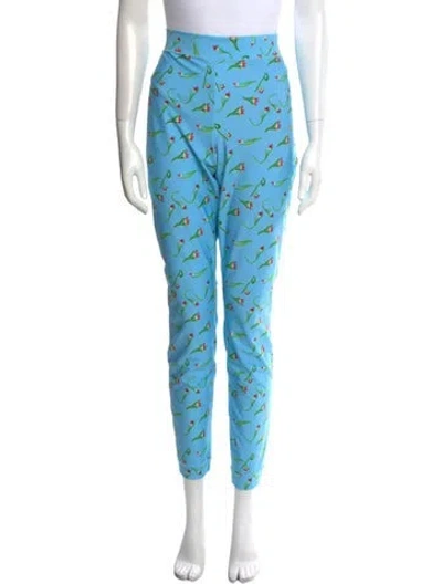 Pre-owned Jonathan Cohen Floral Print Skinny Leg Pants W/ Tags In Blue