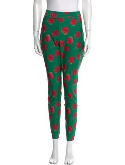 Pre-owned Jonathan Cohen Floral Print Skinny Leg Pants W/ Tags In Green
