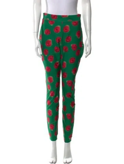 Pre-owned Jonathan Cohen Floral Print Skinny Leg Pants W/ Tags In Green