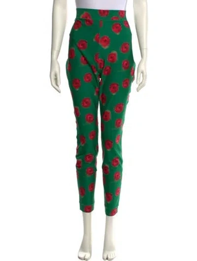 Pre-owned Jonathan Cohen Floral Print Skinny Leg Pants W/ Tags In Green