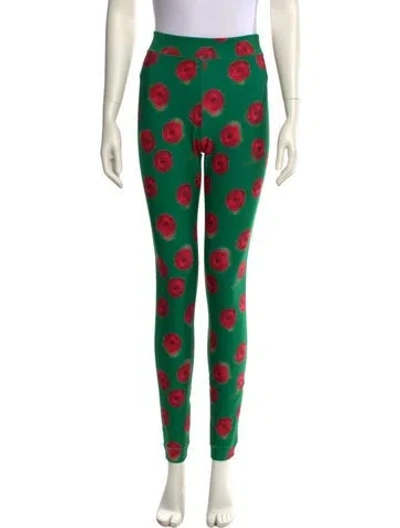 Pre-owned Jonathan Cohen Floral Print Skinny Leg Pants W/ Tags In Green