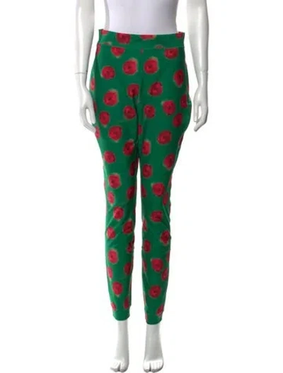 Pre-owned Jonathan Cohen Floral Print Skinny Leg Pants W/ Tags In Green