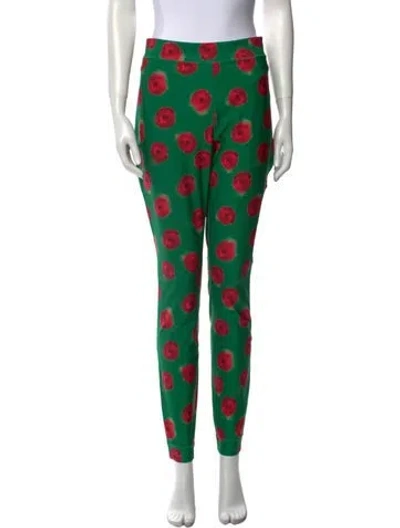 Pre-owned Jonathan Cohen Floral Print Skinny Leg Pants W/ Tags In Green