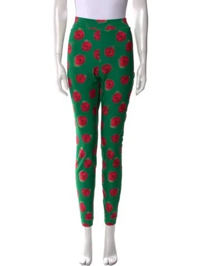 Pre-owned Jonathan Cohen Floral Print Skinny Leg Pants W/ Tags In Green