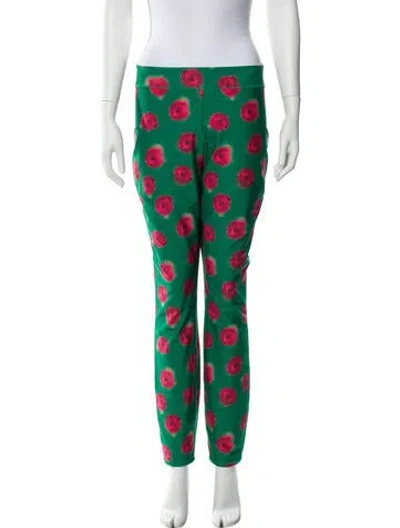 Pre-owned Jonathan Cohen Floral Print Skinny Leg Pants W/ Tags In Green