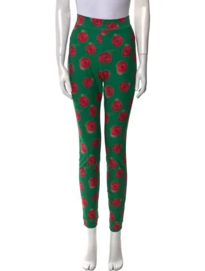 Pre-owned Jonathan Cohen Floral Print Skinny Leg Pants W/ Tags In Green