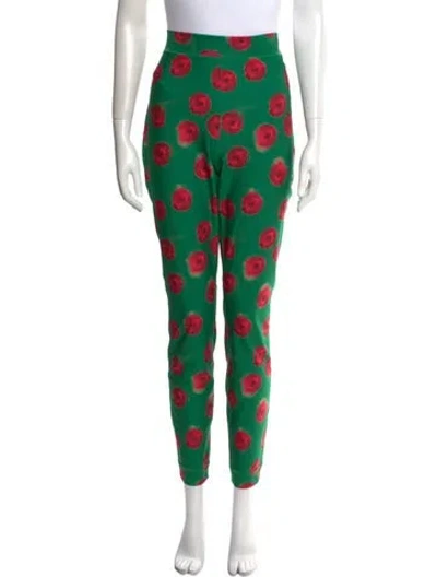 Pre-owned Jonathan Cohen Floral Print Skinny Leg Pants W/ Tags In Green