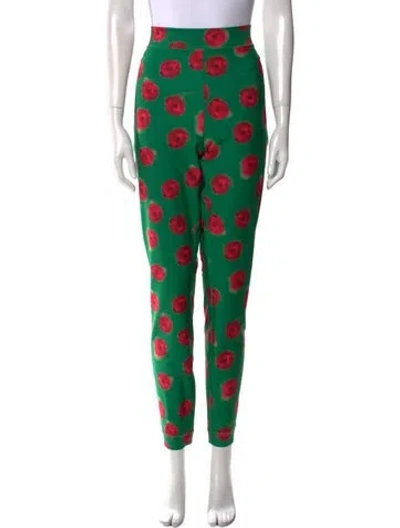 Pre-owned Jonathan Cohen Floral Print Skinny Leg Pants W/ Tags In Green