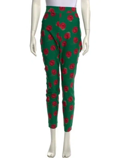 Pre-owned Jonathan Cohen Floral Print Skinny Leg Pants W/ Tags In Green