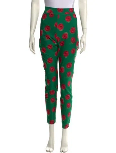 Pre-owned Jonathan Cohen Floral Print Skinny Leg Pants W/ Tags In Green