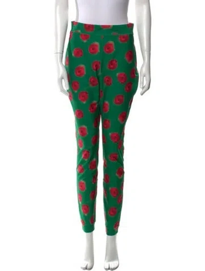Pre-owned Jonathan Cohen Floral Print Skinny Leg Pants W/ Tags In Green