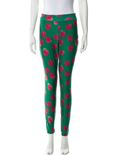 Pre-owned Jonathan Cohen Floral Print Skinny Leg Pants W/ Tags In Green