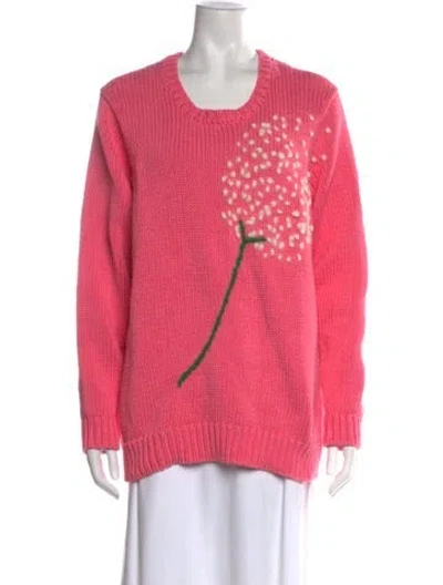 Pre-owned Jonathan Cohen Graphic Print Crew Neck Sweater In Pink